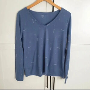 A.N.A | Women's Blue Long Sleeved V-Neck Shirt